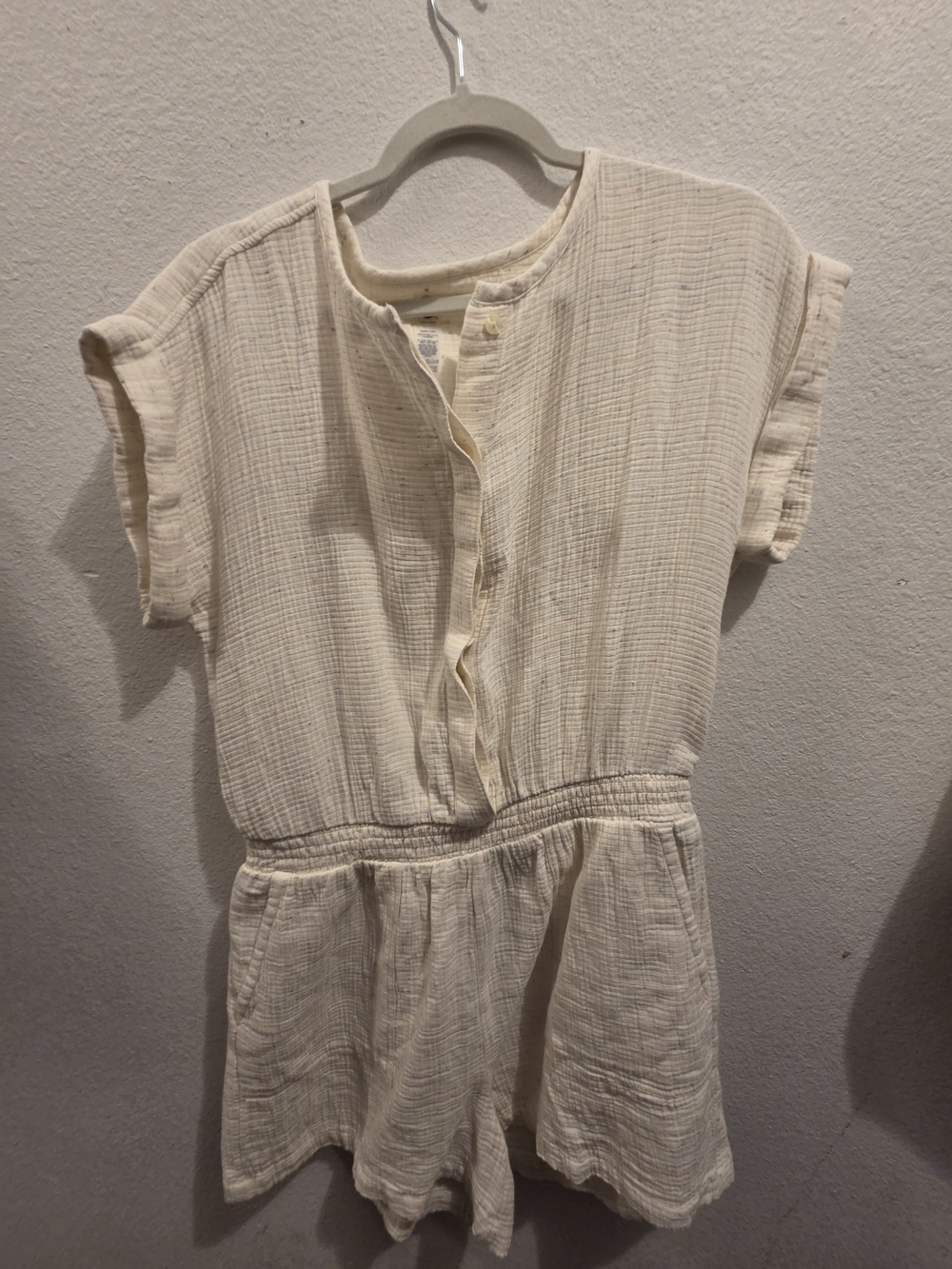 LOFT Lou & Grey Kids Cream Gauze Romper Dress - Soft Summer Style